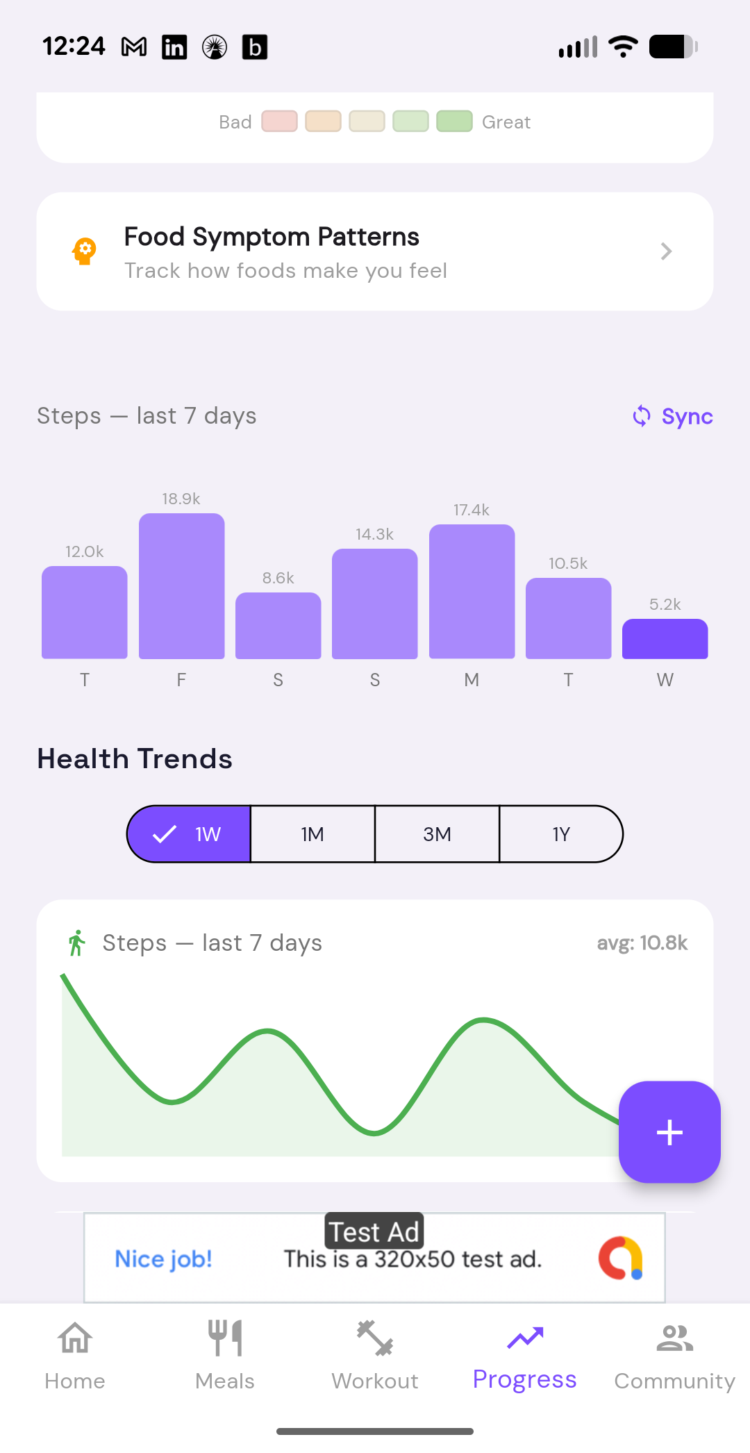 Step tracking and health trends