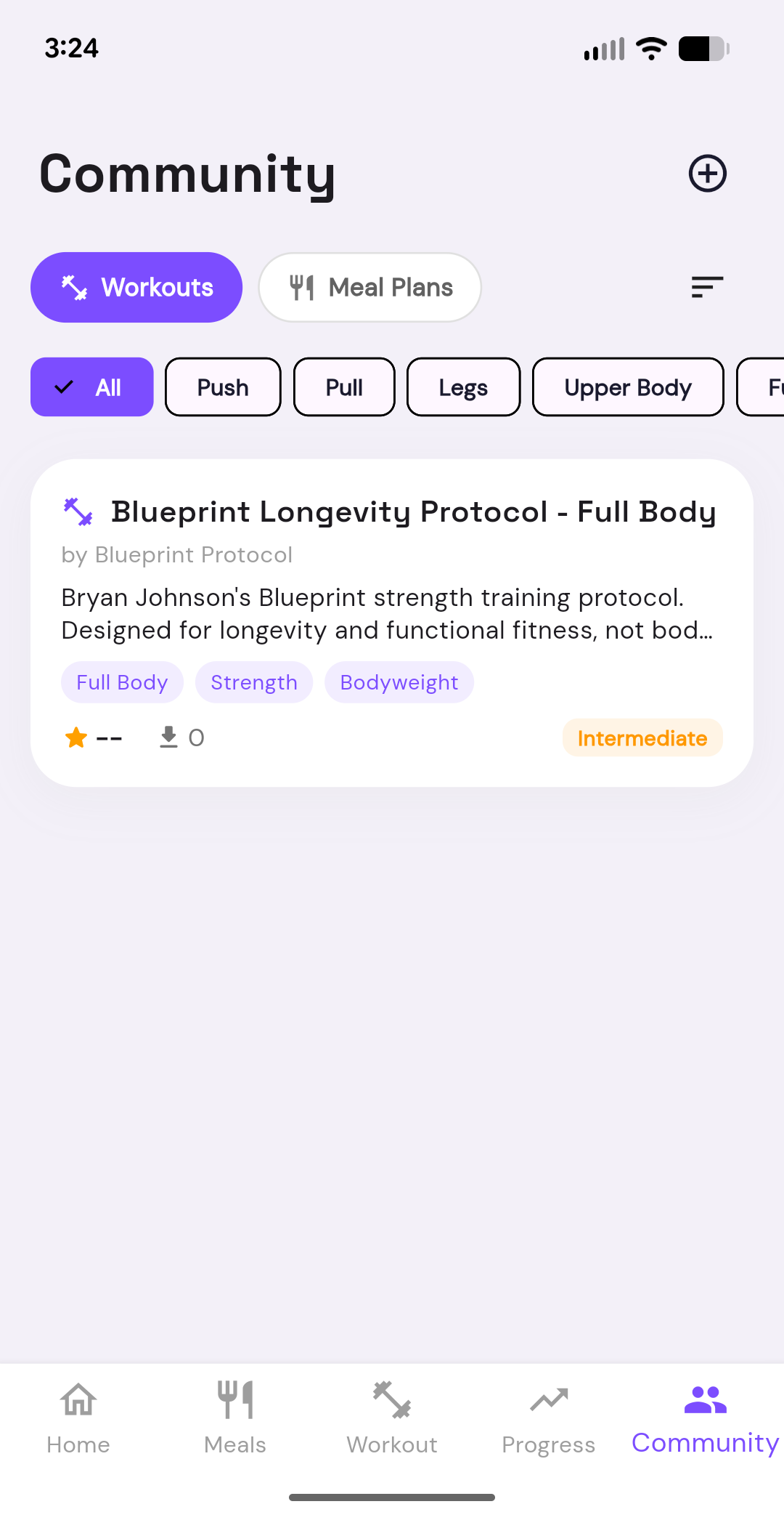 Community workout sharing